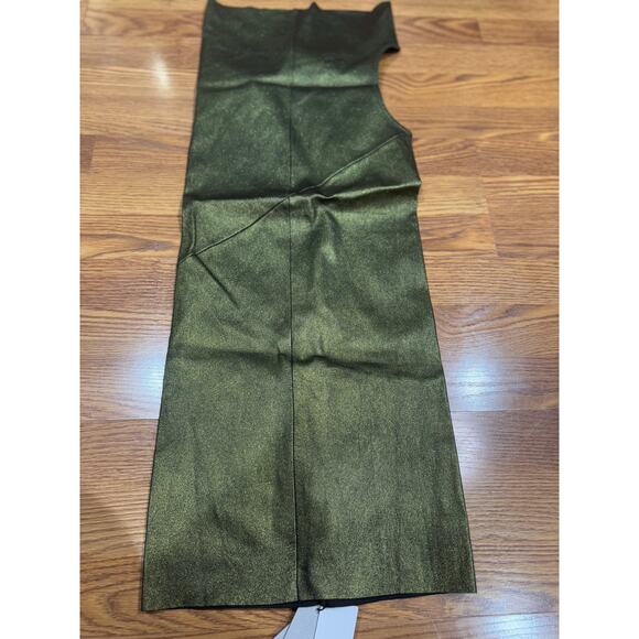 RICK OWENS leather blend Athena Mini Dress In Metallic Acid IT 40 / US 4 nwt - Picture 14 of 15